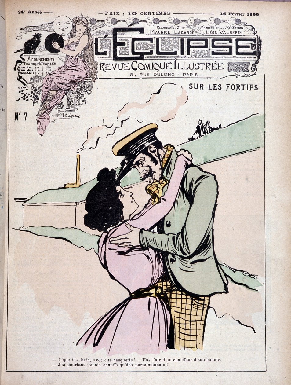 På fæstningsværket: bad boy (thug) og hans kæreste - couv. "" The Eclipse """ af 16/02/1899. af French School