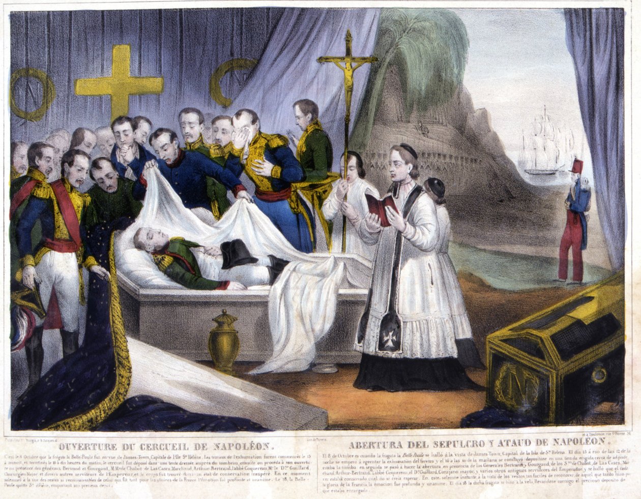 Åbning af Napoleons kiste på øen St. Helena, 16. oktober af French School