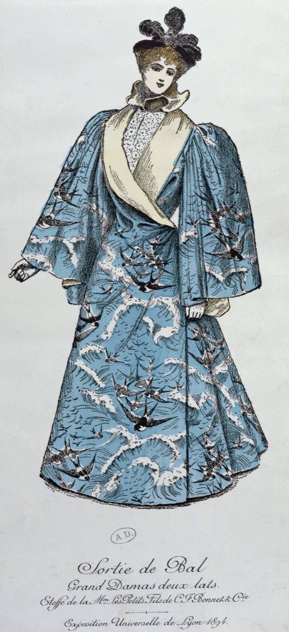 Operakappe skabt af couturier Worth, fra et prospekt til Exposition Universelle de Lyon, 1894 af French School