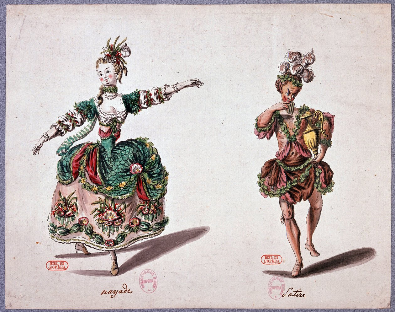 Operakostumer: najade og satyr af French School