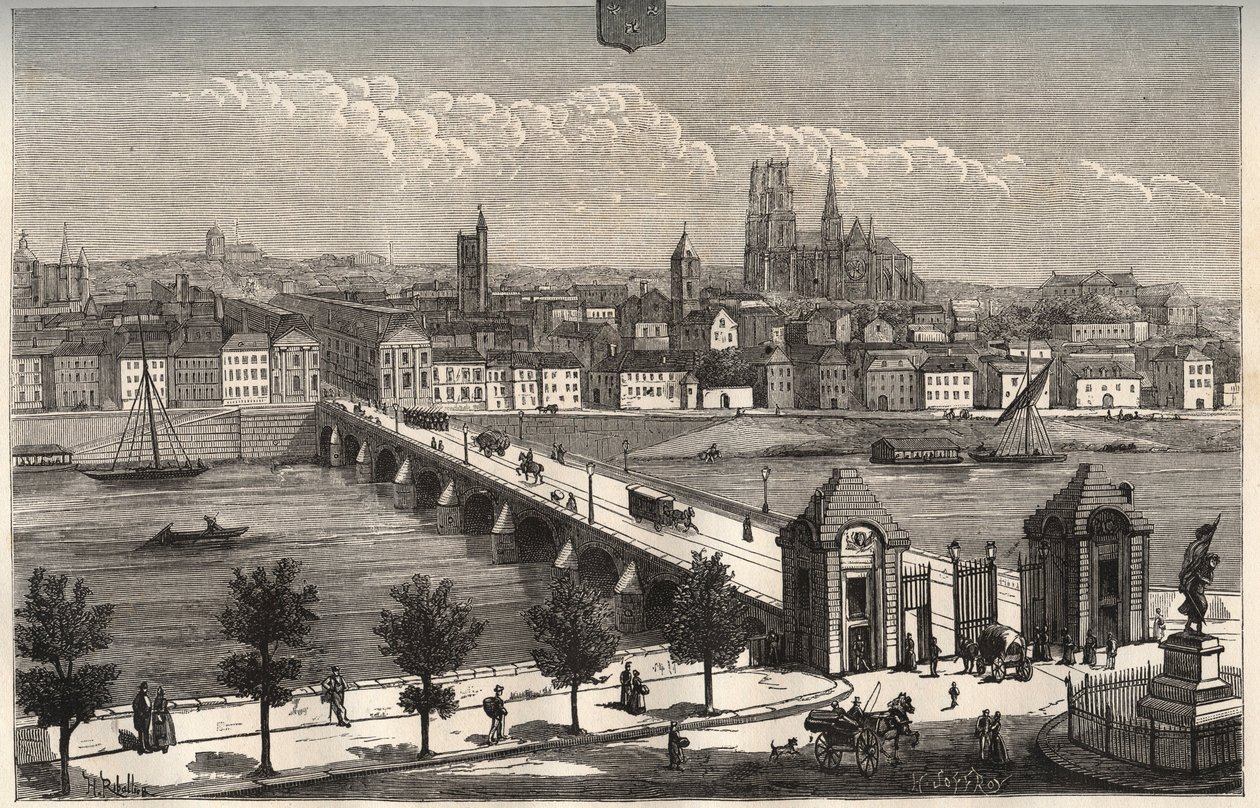 Orleans - Centre-Val de Loire - indgravering i "La France illustree: geografi, historie, statistisk administration" af V.A. Malt-brun. 1884 af French School