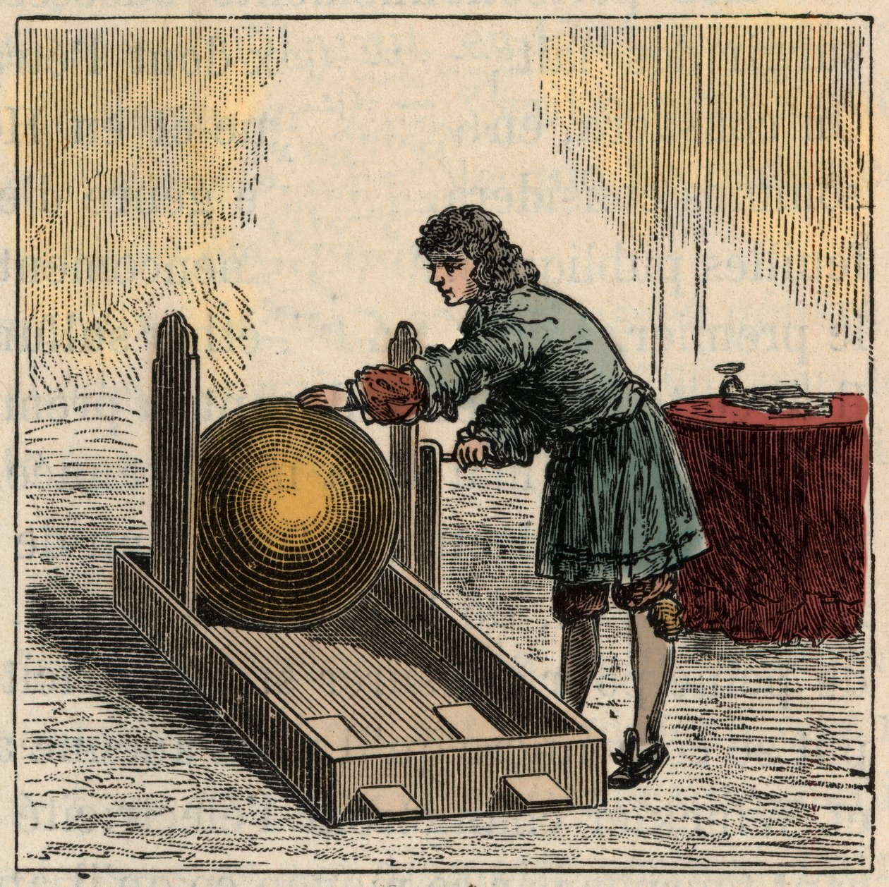Otto von Guericke (1602-1686), tysk fysiker, der driver den første statiske elektricitetsgenerator - Statiske maskiner: Otto von Guericke (Otto de Guericke af French School