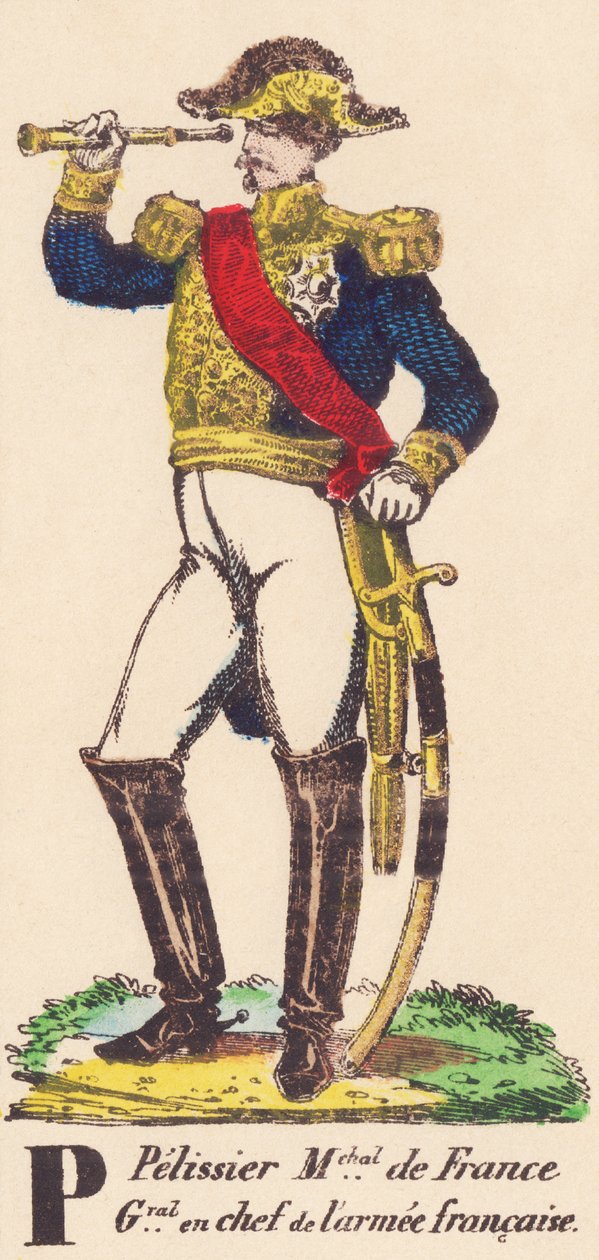 ; P: Pélissier (Aimable) marskal af Frankrig (i 1855), chefgeneral for den franske hær (1794-1864) af French School