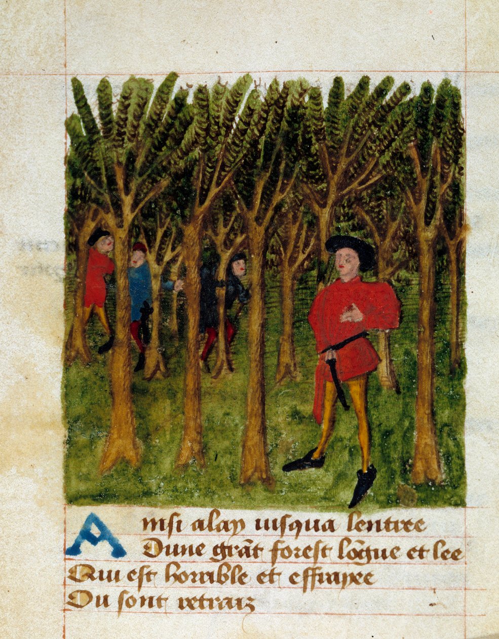 Side fra "Passe temps Michault" af den franske digter Michault le Caron dit Taillevent (1390/1395-1448/1458) 15. århundrede Chantilly, Musee Conde af French School