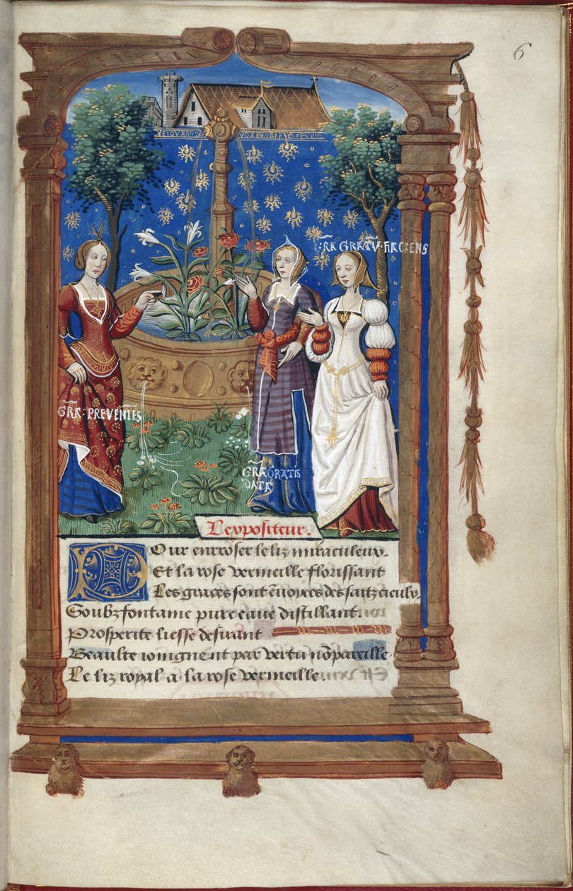 Konkurrence i Fontaine du Ponceau. Fra et manuskript om emnet Mary Tudors ægteskab med Louis XII af Frankrig. af French School