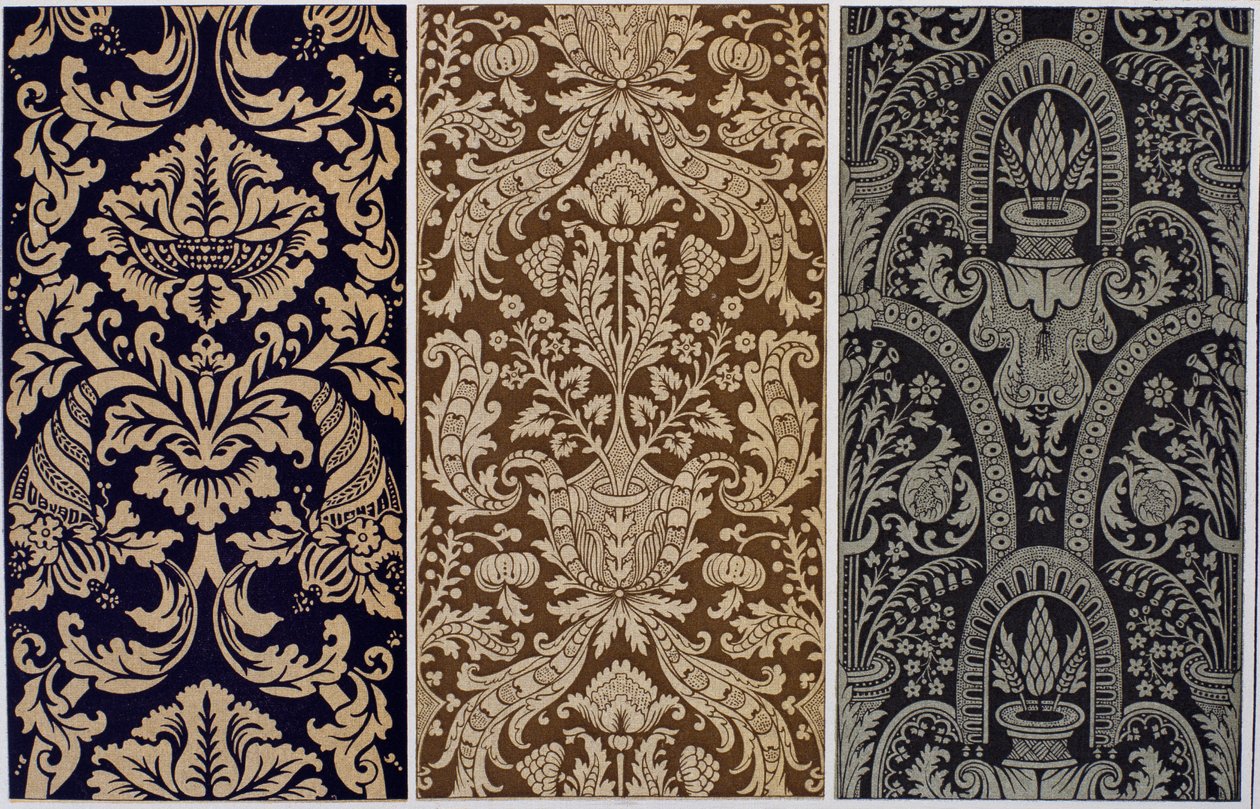 Malet lærred, gravering fra Dictionary of Furnishing and Decoration, Vol III, Henry Havard af French School