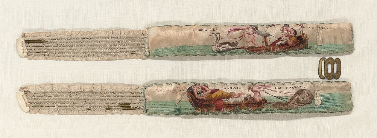 Et par strømpebånd, ca. 1770-90 (silke og metal) af French School