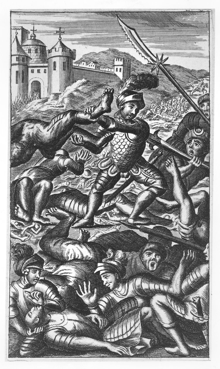Pantagruel besejrer tre hundrede kæmper, illustration fra 