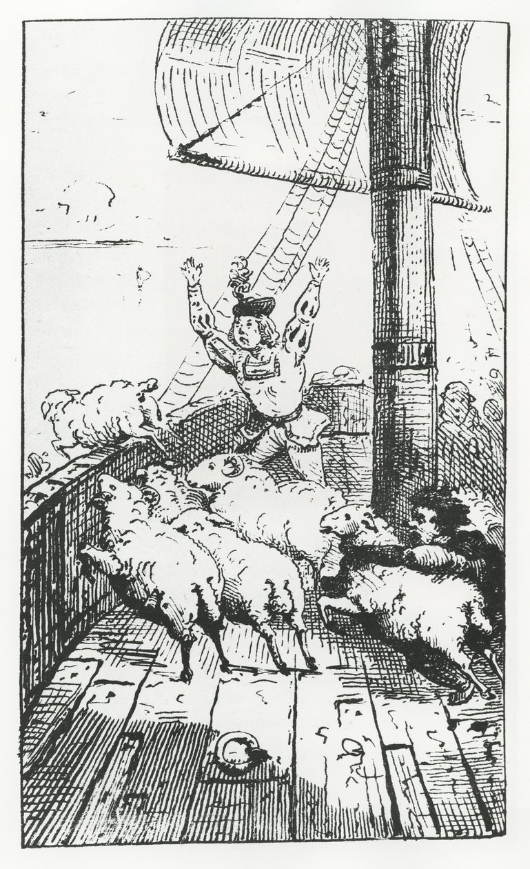 Panurges får, illustration fra 