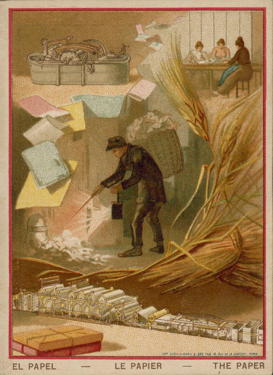 Papir (chromolitho) af French School