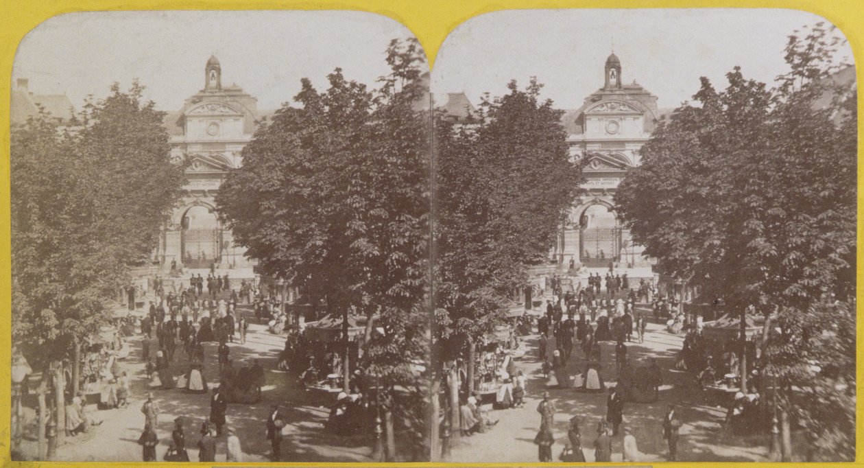 Paris, Arts et Metiers Public Garden, stereoskopisk udsigt, ca. 1860 af French School
