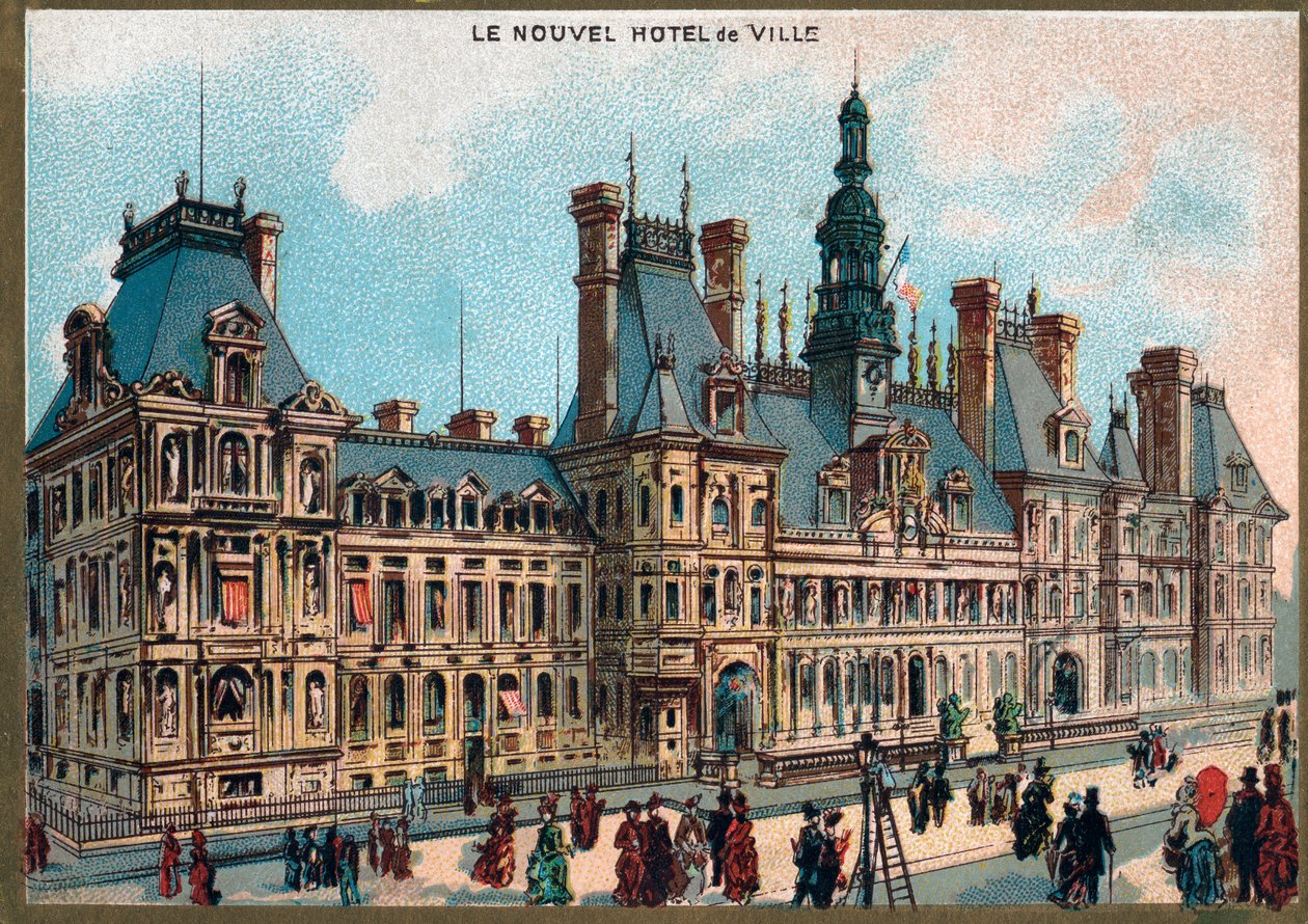 Paris. Verdensudstilling 1889: Rådhuset i Paris. af French School