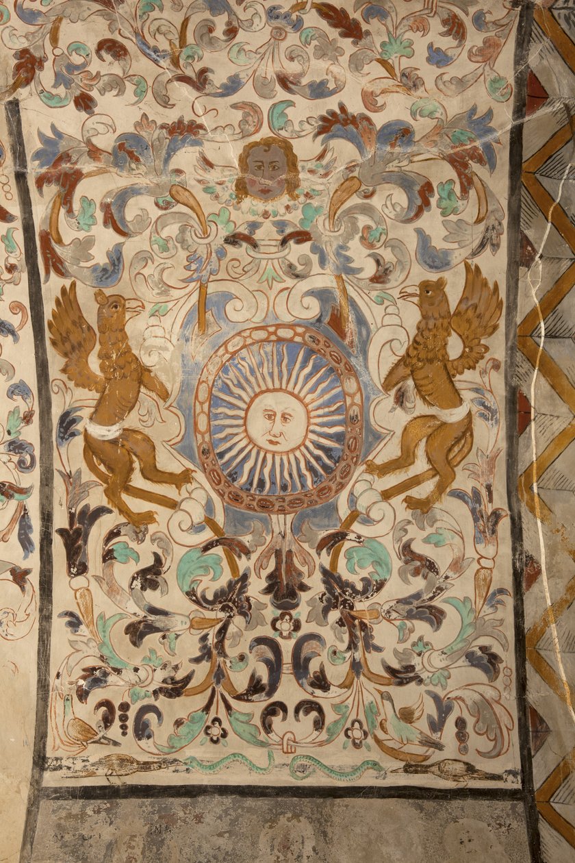 Sognekirke (Vor Frue af Solers Kirke). interiør Skibene. Vægmalerier. Detalje. 1500-tallet (?). af French School