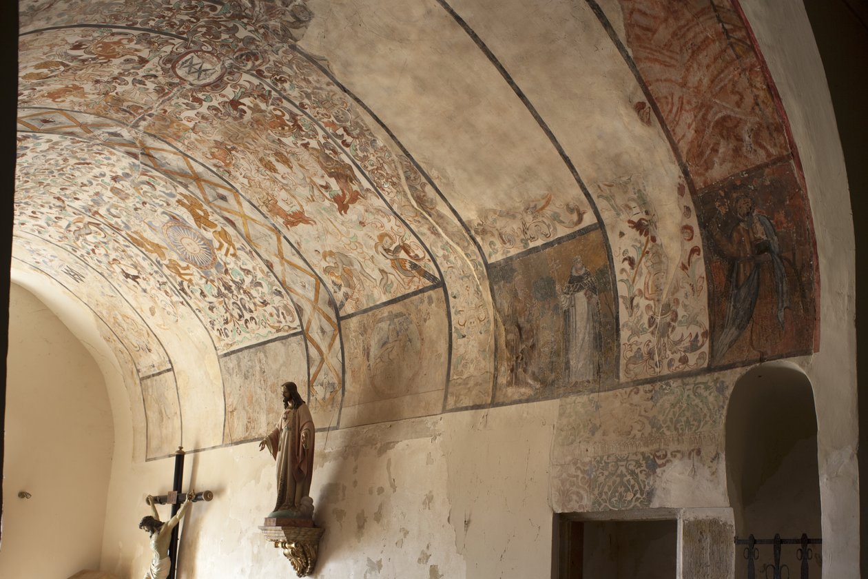 Sognekirke (Vor Frue af Solers Kirke). interiør Skibene. Vægmalerier. Detalje. 1500-tallet (?). af French School