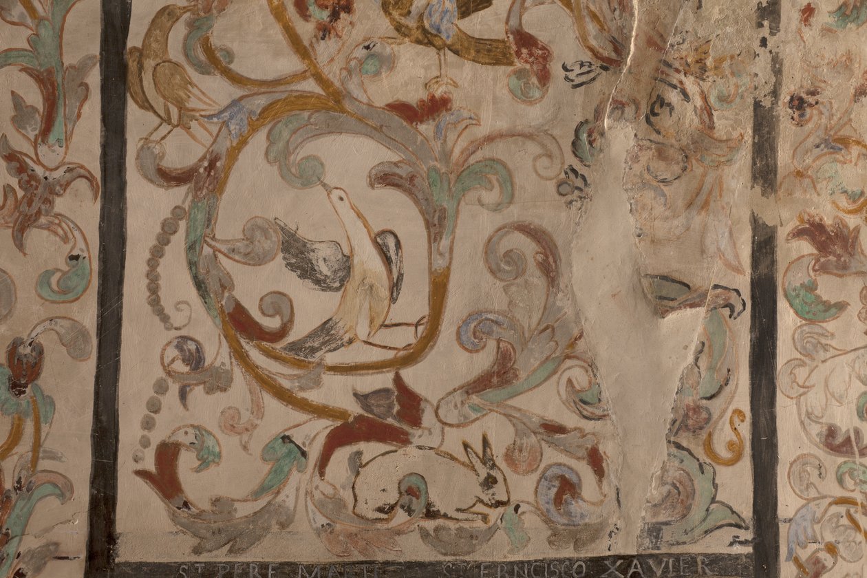Sognekirke (Vor Frue af Solers Kirke). interiør Skibene. Vægmalerier. Detalje. 1500-tallet (?). af French School