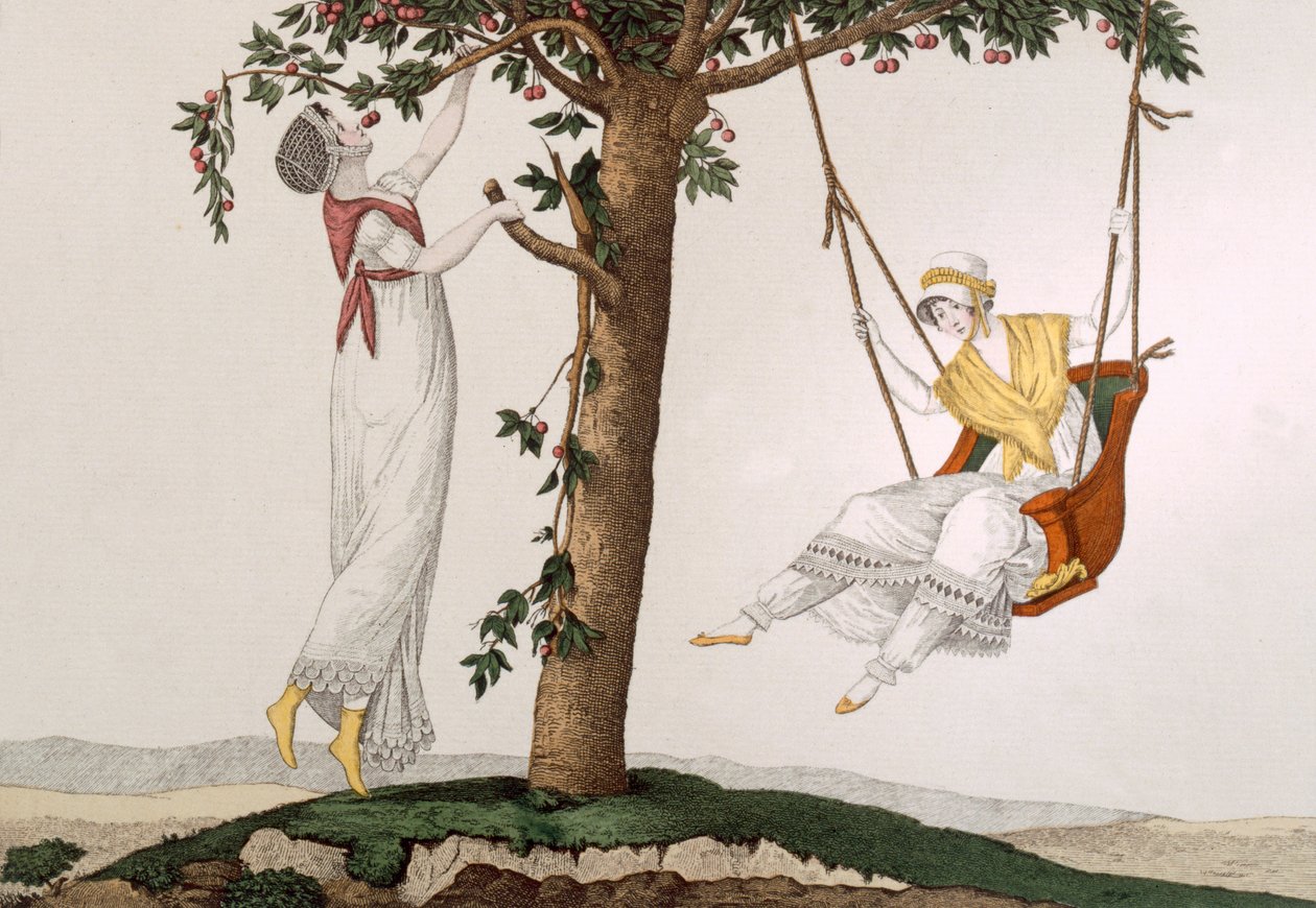 Parisian Ladies at Montmorency, plade 41 fra Le Bon Genre, ca. 1810 af French School
