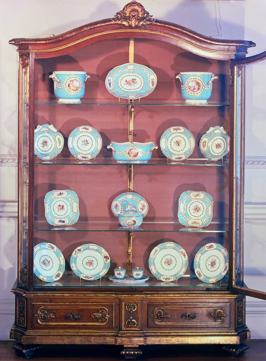 En del af Sevres Melbourne Service, 1770-71 (blødt-pasta porcelæn) af French School