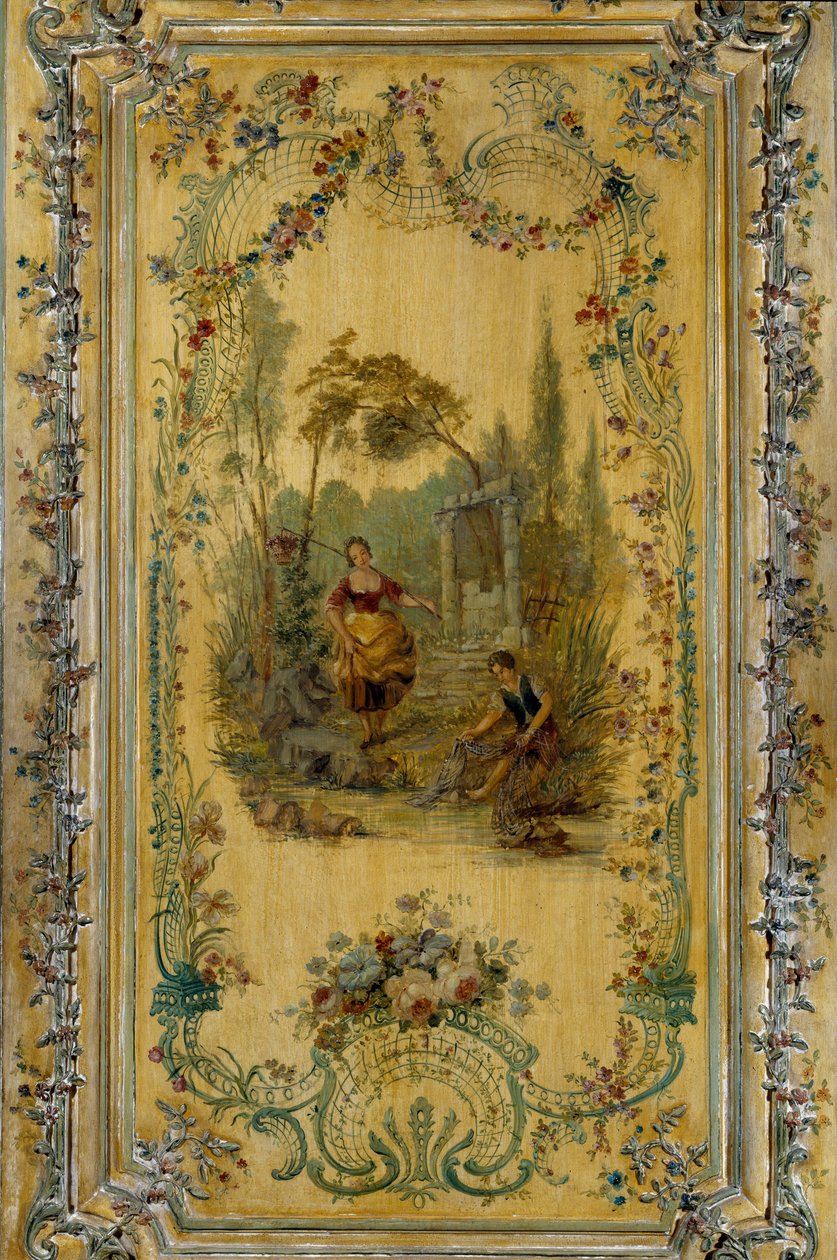Pastoral scene, panel af lejligheden til Dauphine Marie Josephe af Sachsen (1731-1767) af French School