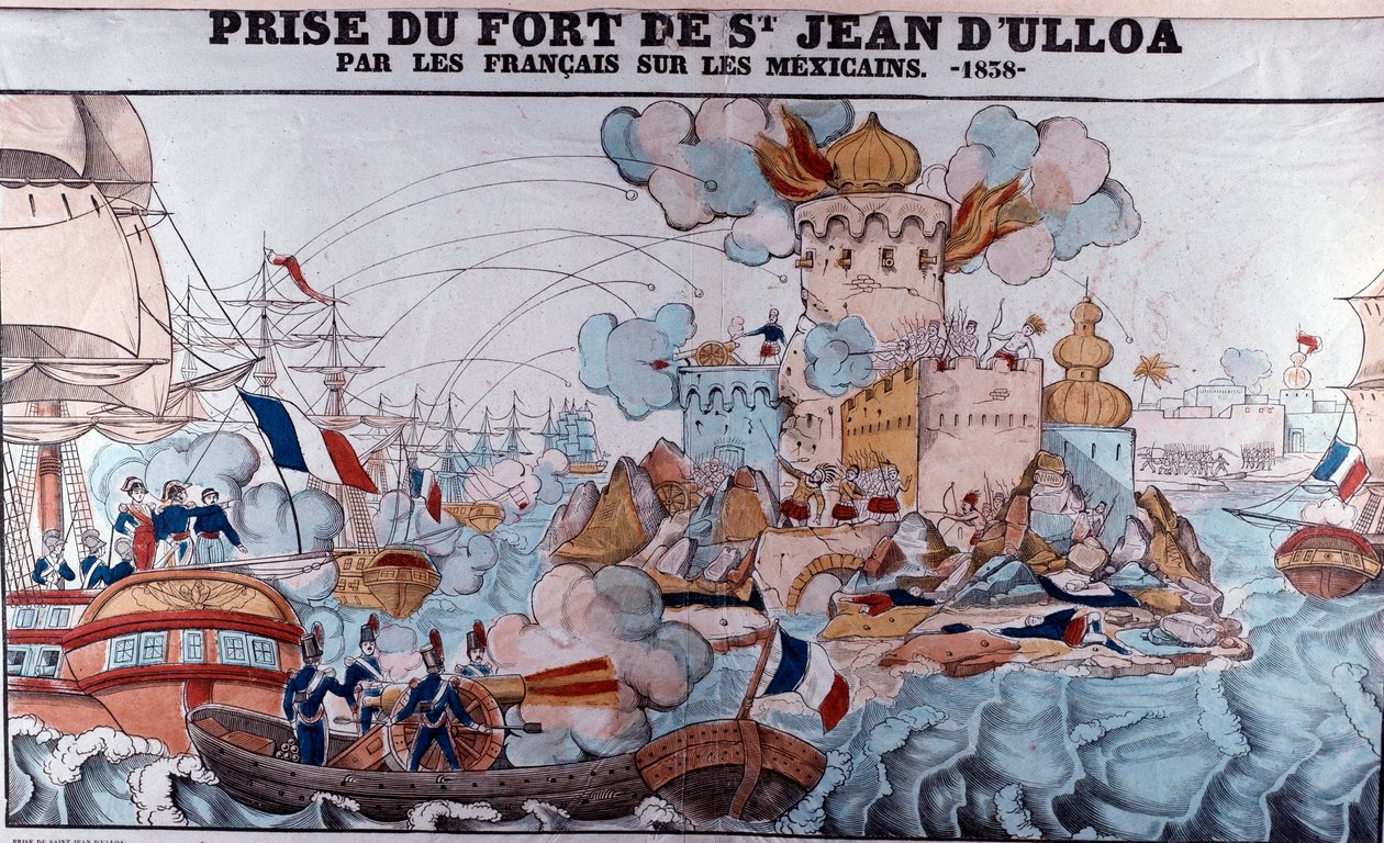 Konditorkrig: franske styrkers invasion af Mexico den 27. november 1838, Slaget ved Veracruz (Epinaltryk) af French School