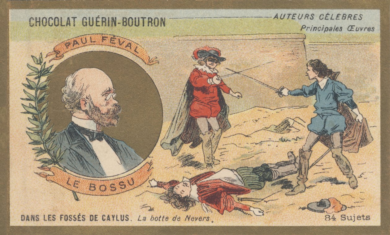 Paul Feval (1816-1887), fransk romanforfatter, forfatter til "The Hunchback or The Little Parisian" (1857) af French School