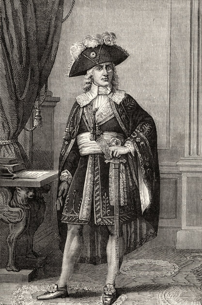Paul Francois Jean Nicolas Comte de Barras (1755-1829), fra "Historien om den franske revolution" af Louis Blanc af French School