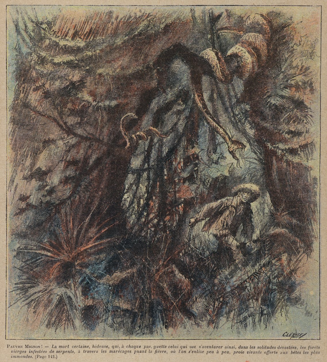Pauvre Mignon af Edmond Ladoucette (farvelitografi) af French School