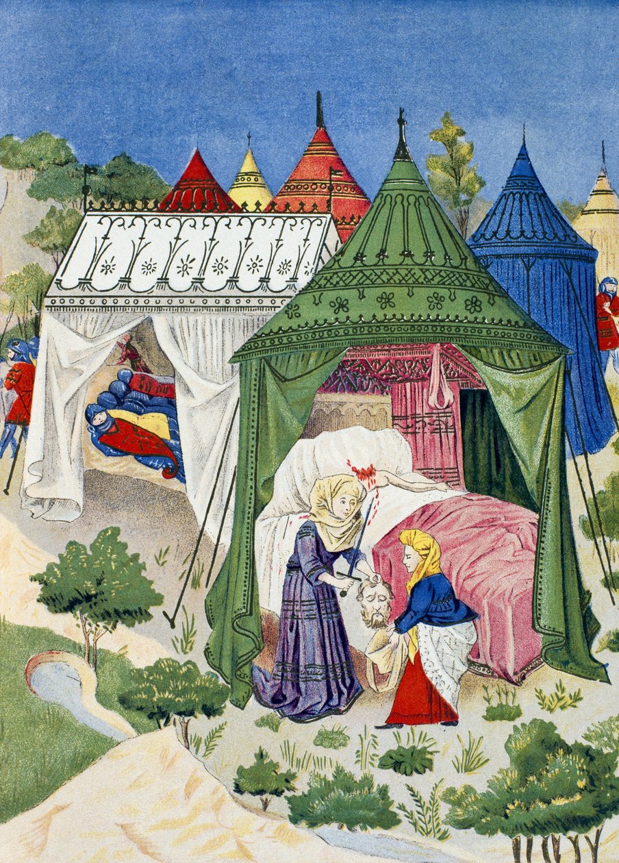 Pavilloner og telte fra 1400-tallet, detalje fra Judiths historie af French School