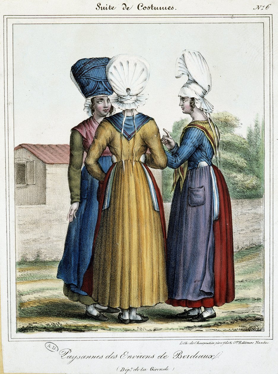 Bønder i Bordeaux - litografi af French School