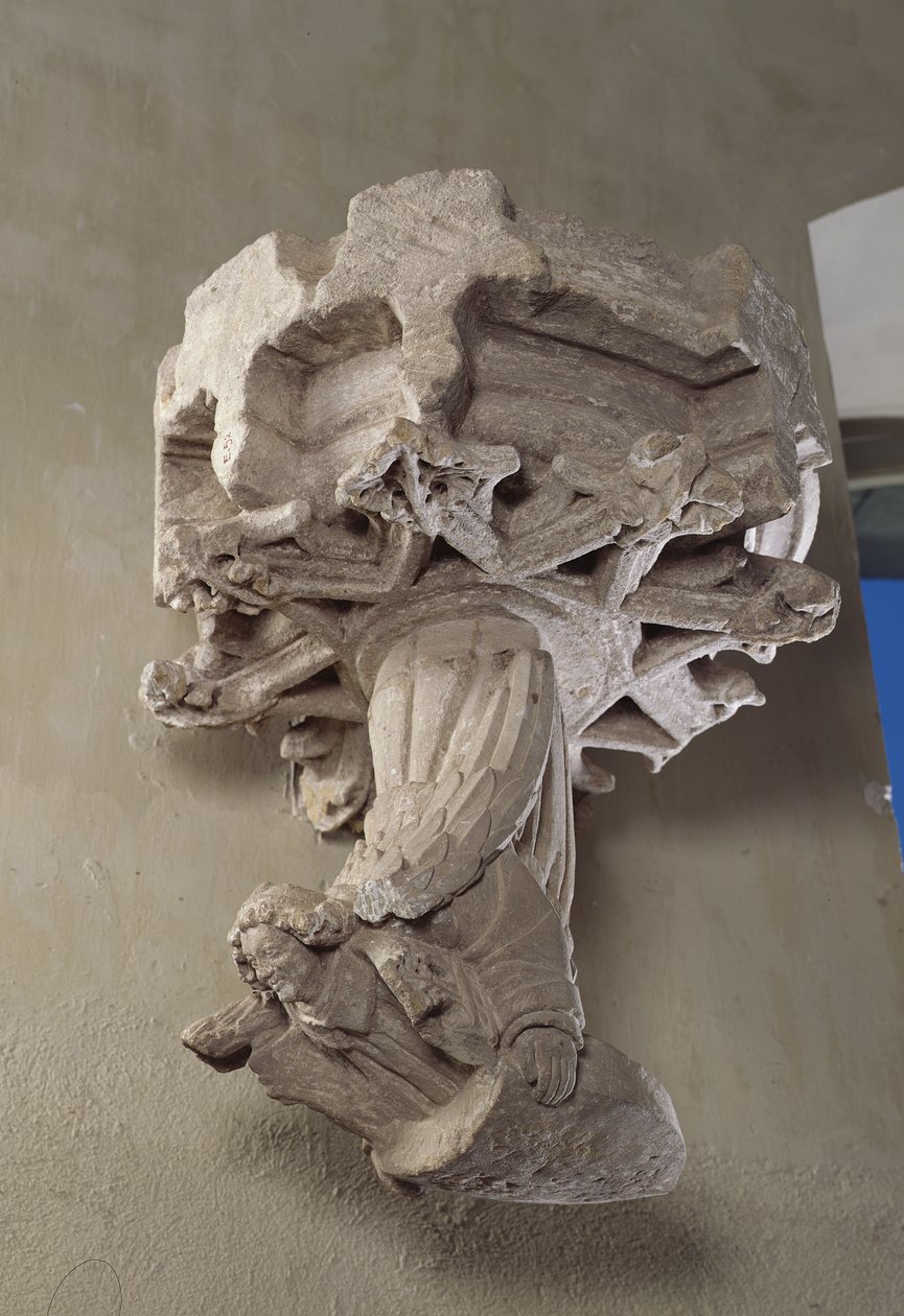 Afventende Keystone: en engel (sandsten) af French School