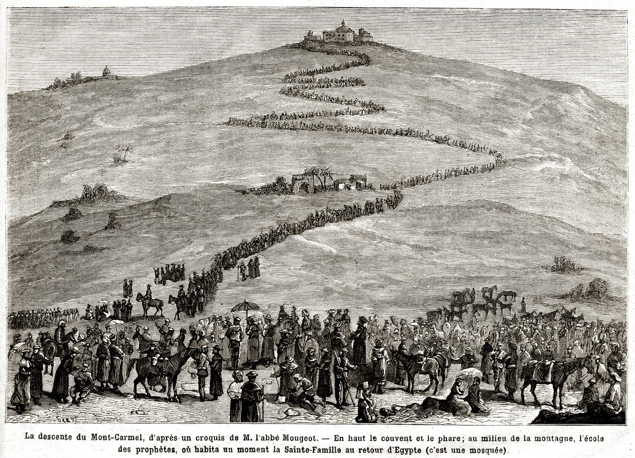 Penitence pilgrimsrejse til de hellige steder fra 25. april til 8. juni 1882 (gravering) af French School