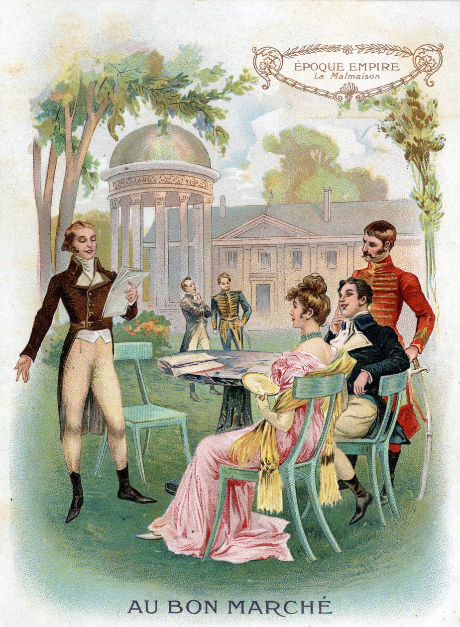 Empireperiode: Malmaison. Kromolitografi "Au Bon Marche" omkring 1890. af French School