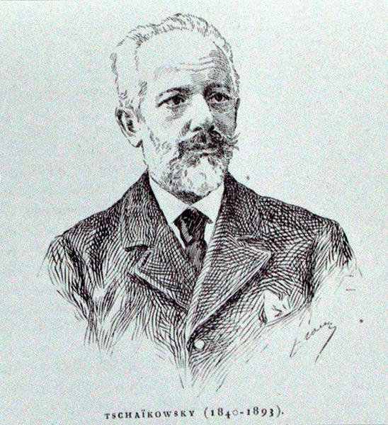 Petr Ilitch Tchaikovski (1840-93), illustration fra 