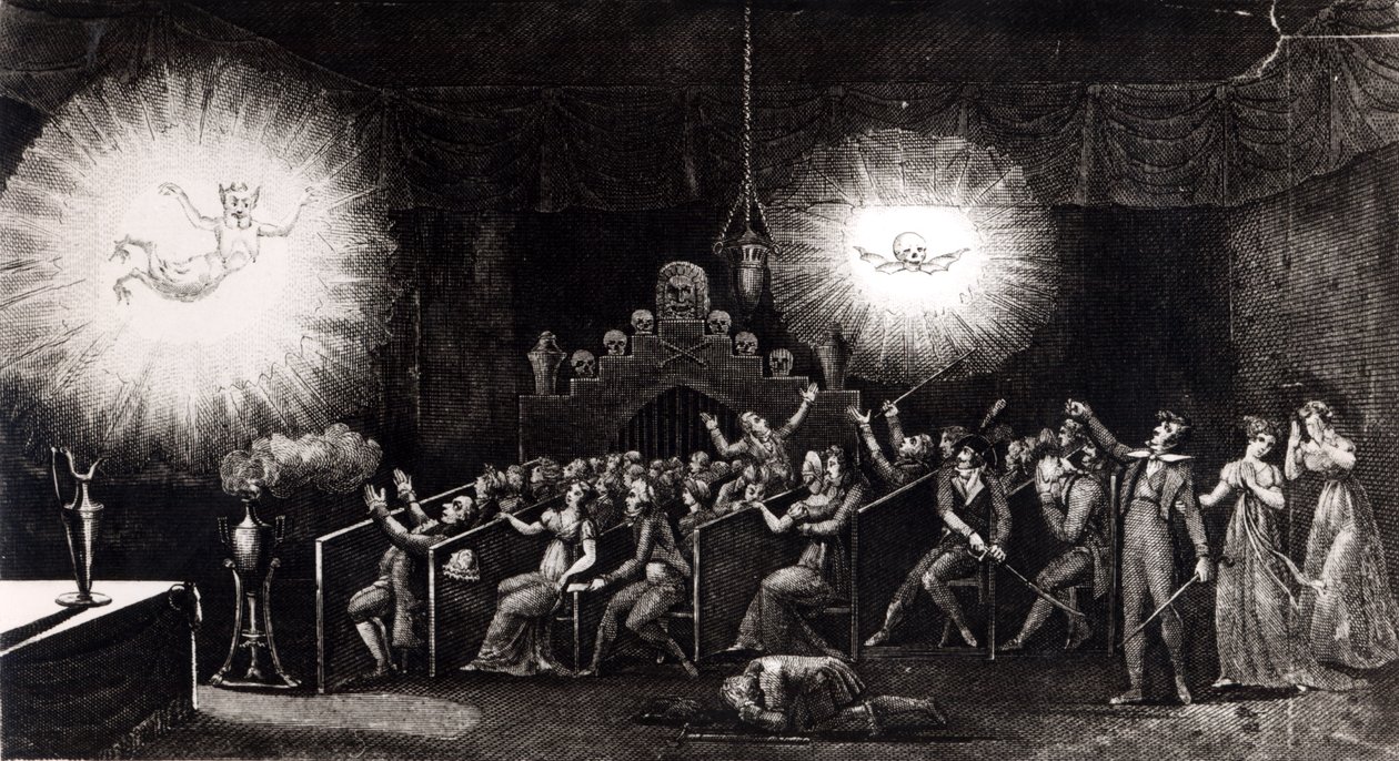 Phantasmagoria, fra Scientific and Anecdotal Recreational Memoirs af Etienne Gaspard Robertson (1763-1837), Paris, 1831 af French School