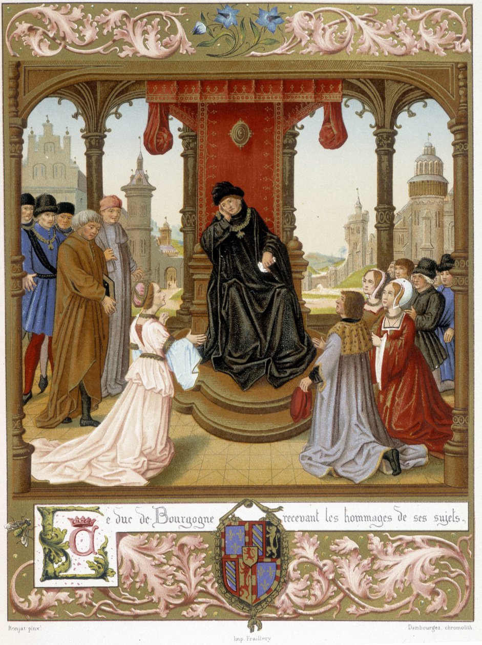 Filip III den Gode, der modtager hyldest af sine undersåtter, "" Les Chroniqueurs de l