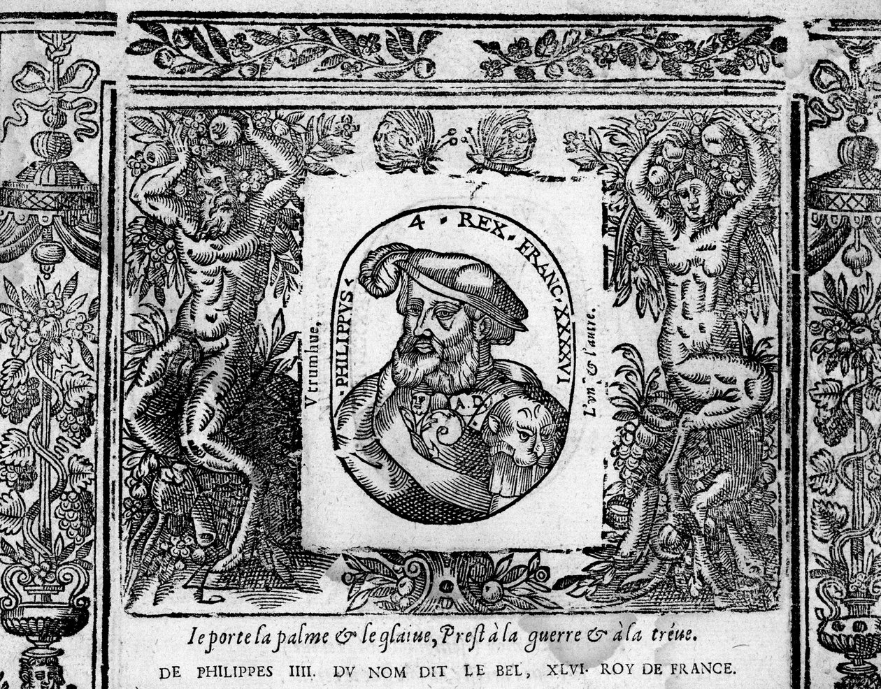 Philip IV, Bel, portræt indgraveret i medaljon af French School