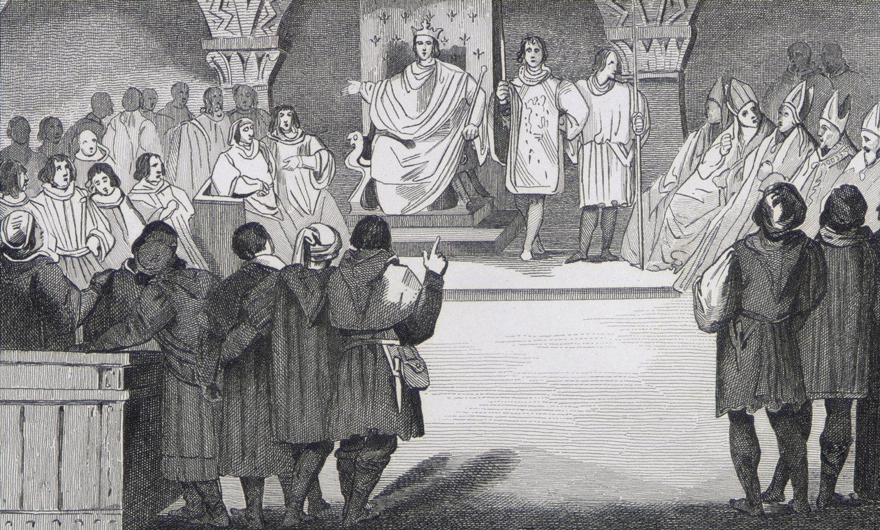 Philippe IV (1268-1314) le Bel genforener generalstaterne i Louvre, fra 
