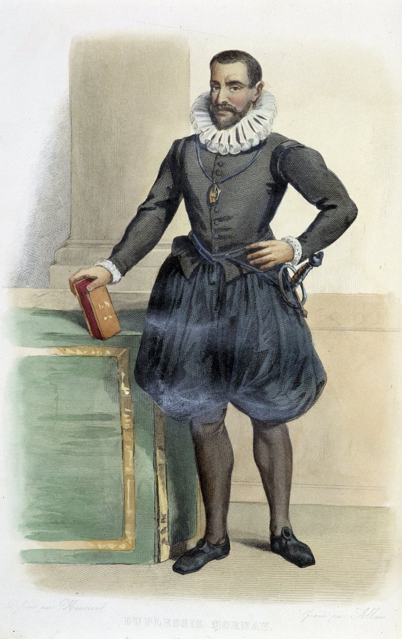 Philippe de Mornay, Lord of Plessis Marly, dit Duplessis Mornay, fransk statsmand (1549-1623). - i ""Den franske Plutarch"", red. Mennechet af French School