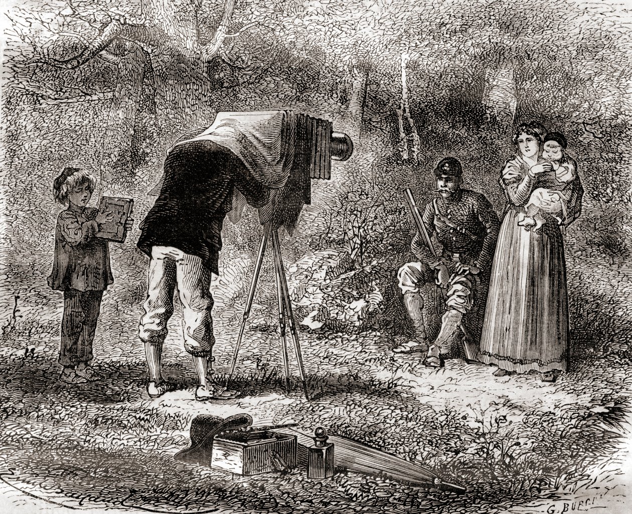 Fotografi i det 19. århundrede, fra Les Merveilles de la Science, udgivet ca. 1870 (gravering) af French School