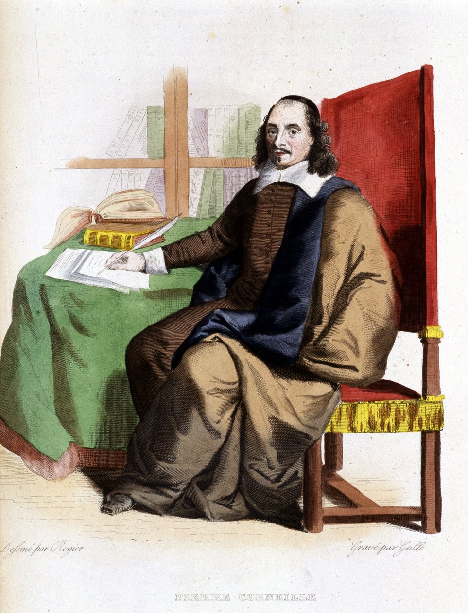 Pierre Corneille (1606 - 1684) - i Ed. Mennechet, ""Den franske Plutarch"" af French School
