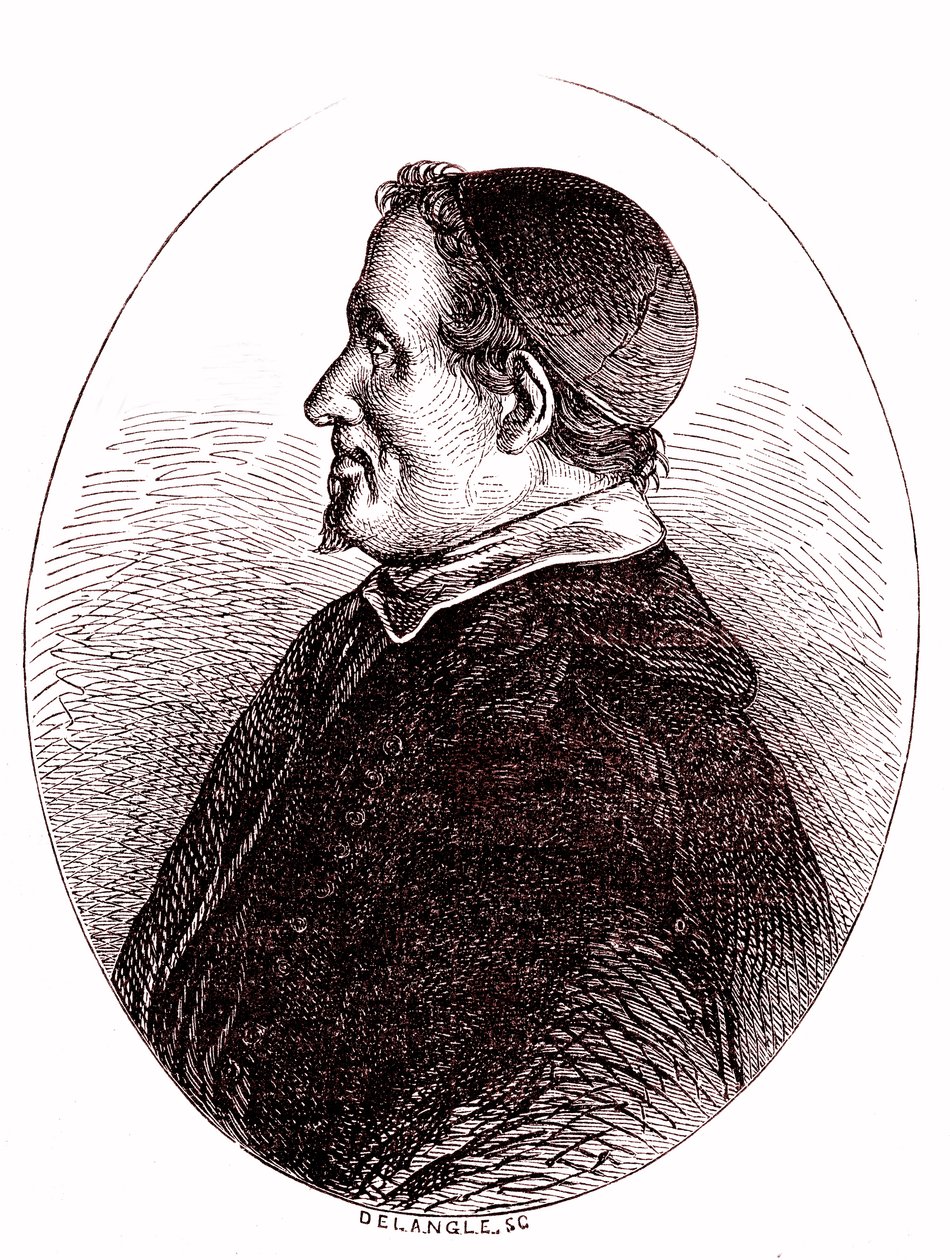 Pierre Gassendi, ranskalainen matemaatikko, tähtitieteilijä, filosofi, teologi. 1865 (kaiverrus) af French School