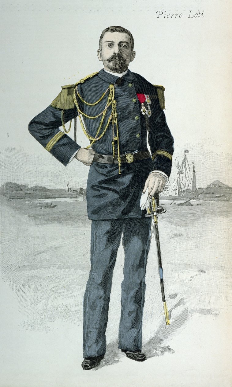 Pierre Loti (1850-1923), forsideillustration af La Revue Illustree, 1. oktober 1889 af French School