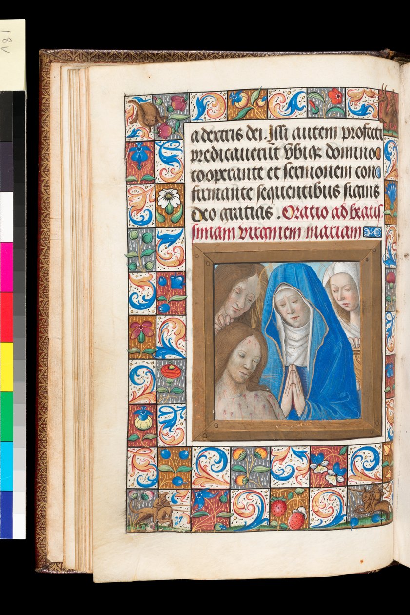 Pietà fra Timebogen, MS 92 f.18v, Vestfrankrig af French School