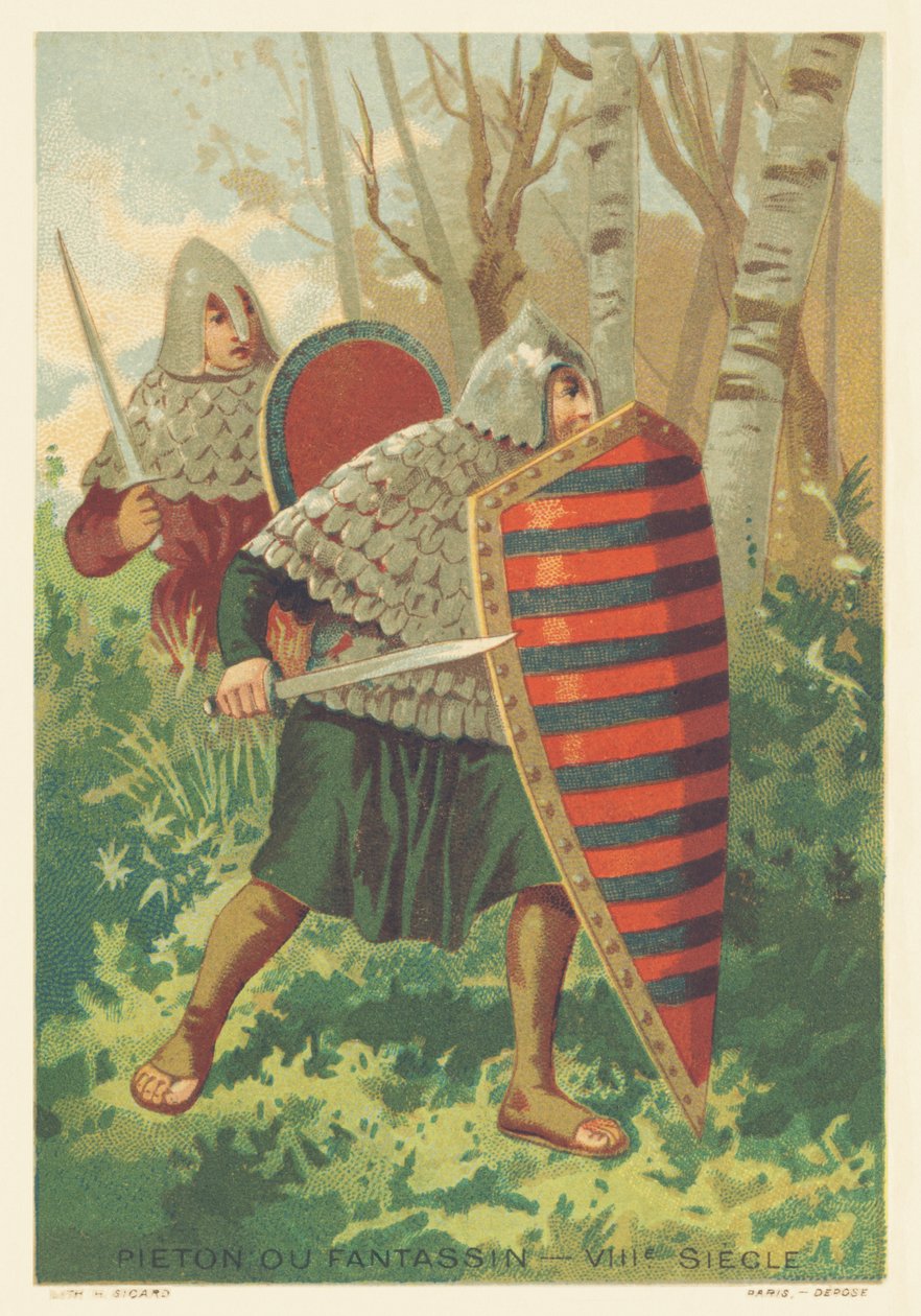 Pieton eller infanterist i det 8. århundrede af French School
