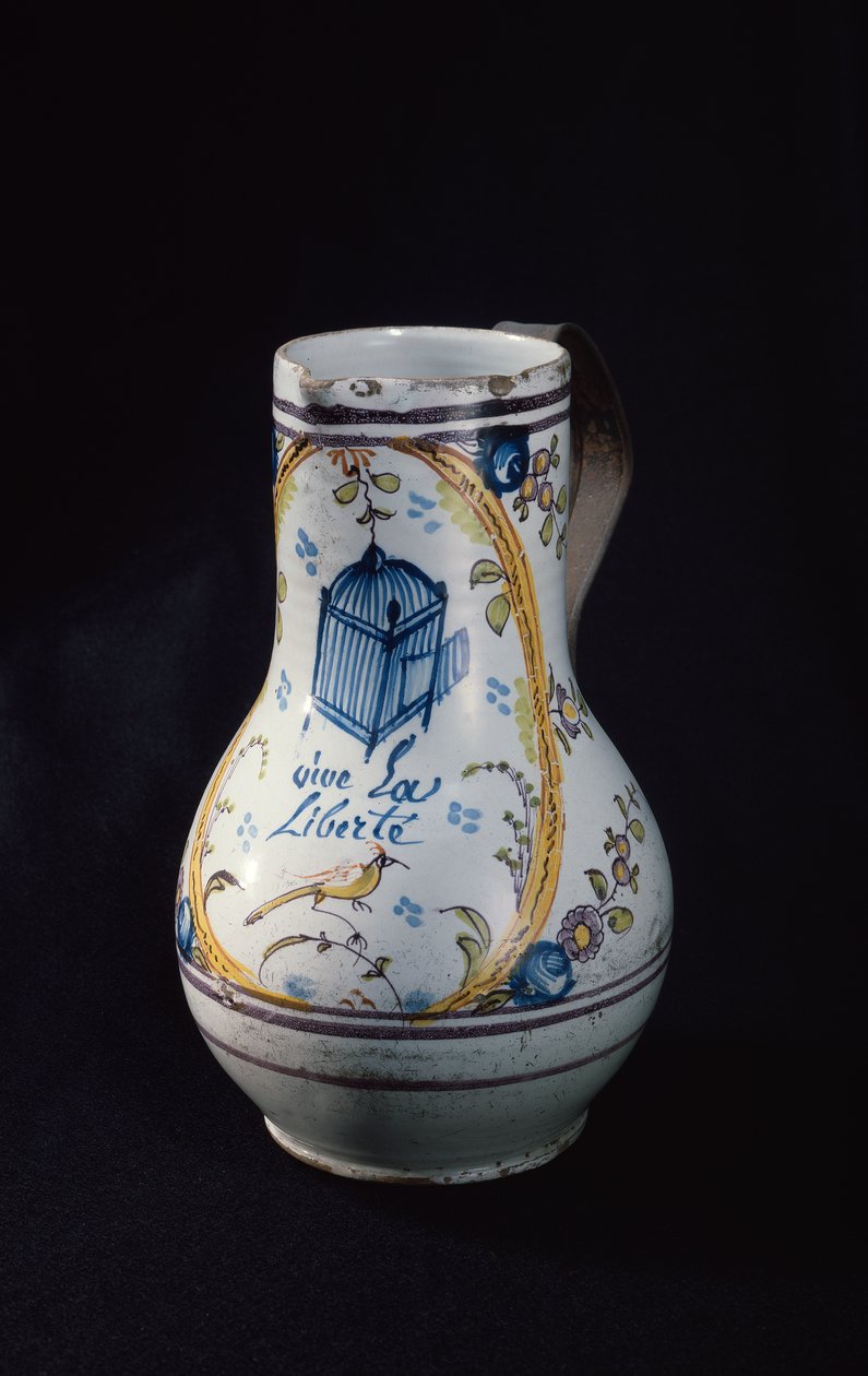 Kande med inskriptionen Vive la Liberte, 1789 (keramik) af French School