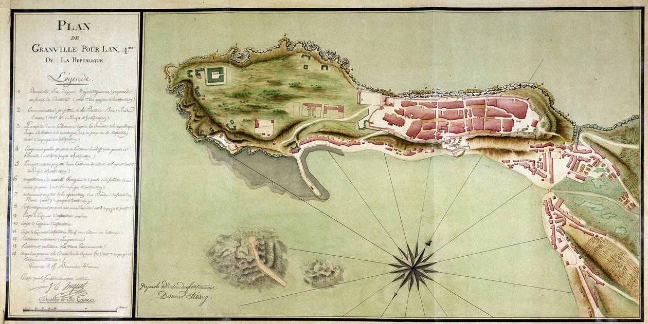 Plan af Granville, for republikkens år IV (1796) af French School