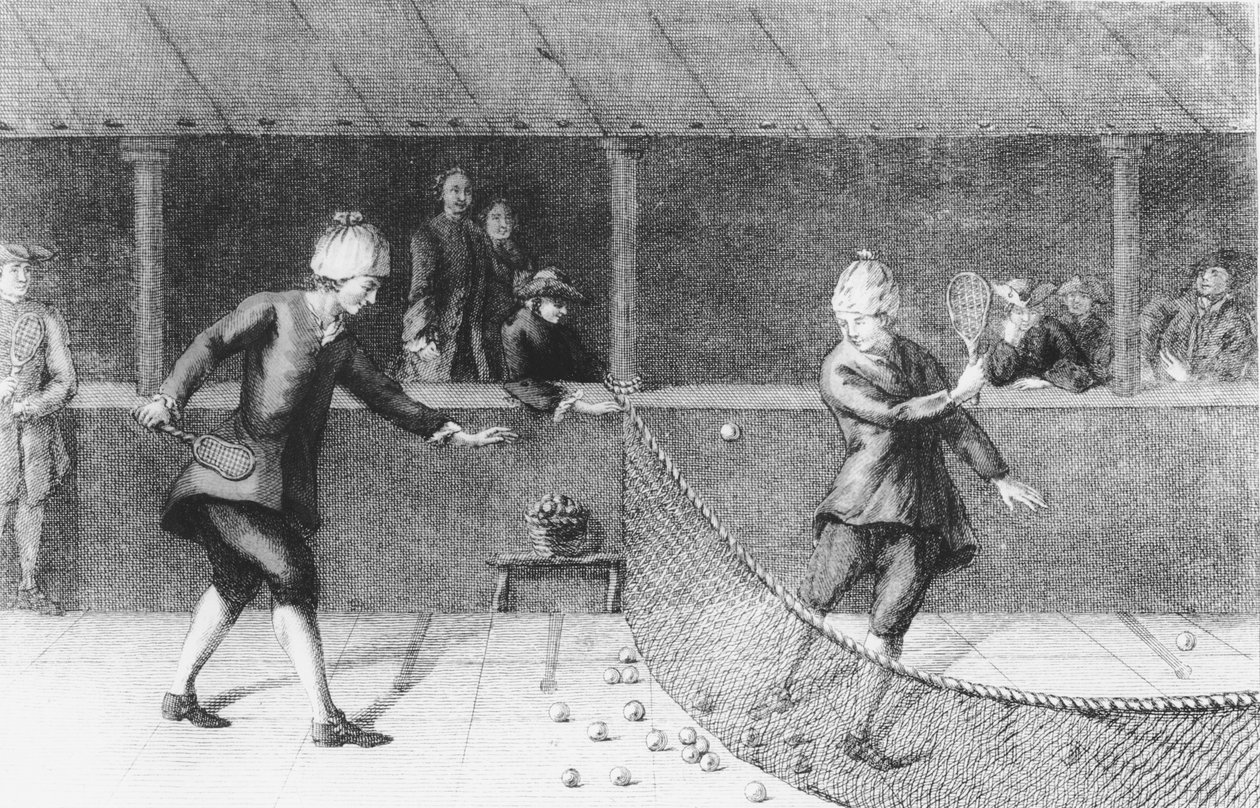 Spiller Jeu de Paume i Paris (gravering) af French School
