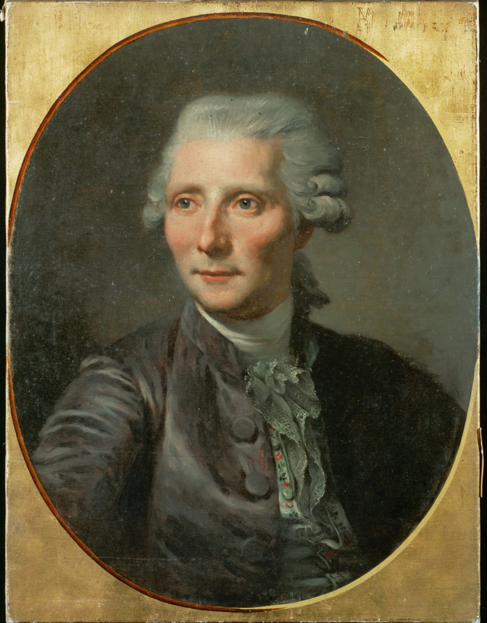 Digteren Pierre Augustin Caron de Beaumarchais Portræt efter Greuze ... (maleri på lærred) af French School