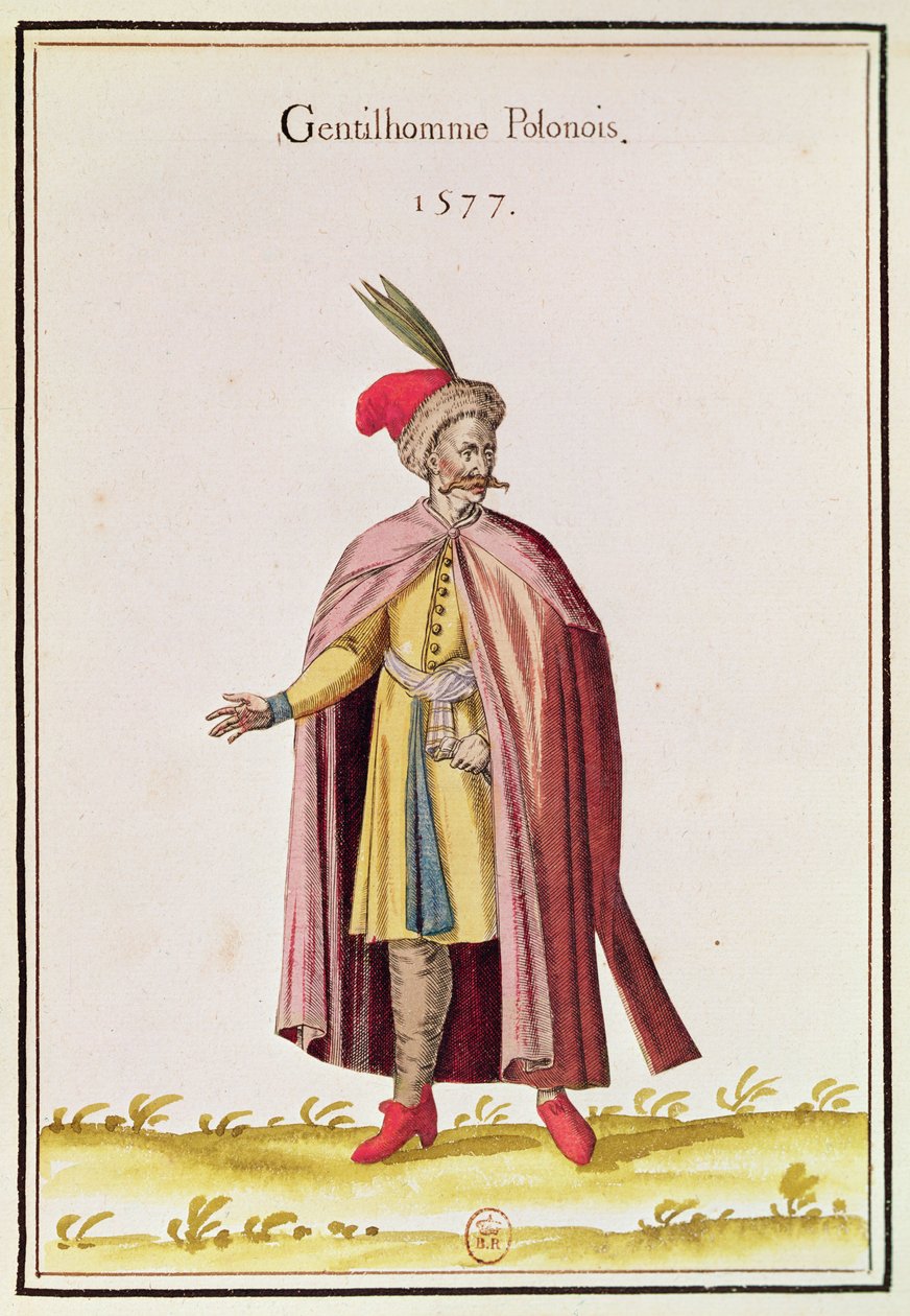 Polsk adelsmand, 1577 (farvestik) af French School