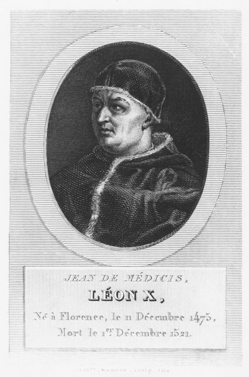 Pave Leo X, Giovanni di Lorenzo de Medici (gravering) af French School