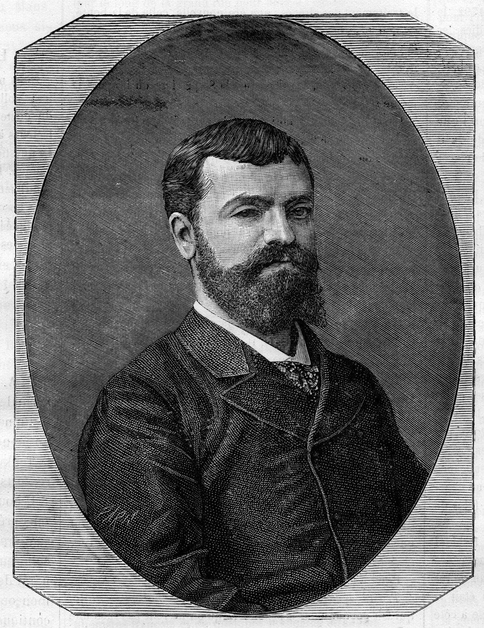 Portræt af Henri-Paul (Henri Paul) Nenot (1853-1934), fransk arkitekt, der tegnede New Sorbonne i Paris. Indgravering i ""The Illustrious World"" af French School
